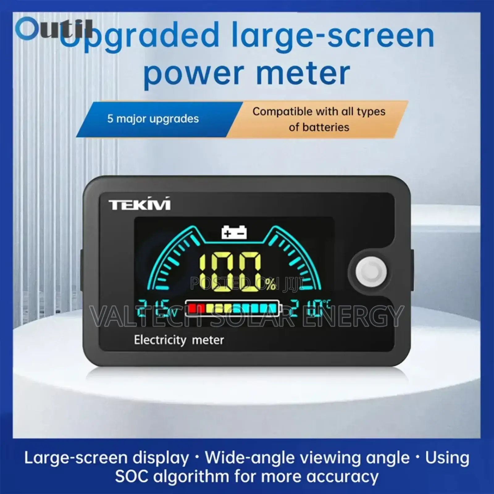 Premium Digital Colour Display 8v -100v Voltmeter for All Battery Type