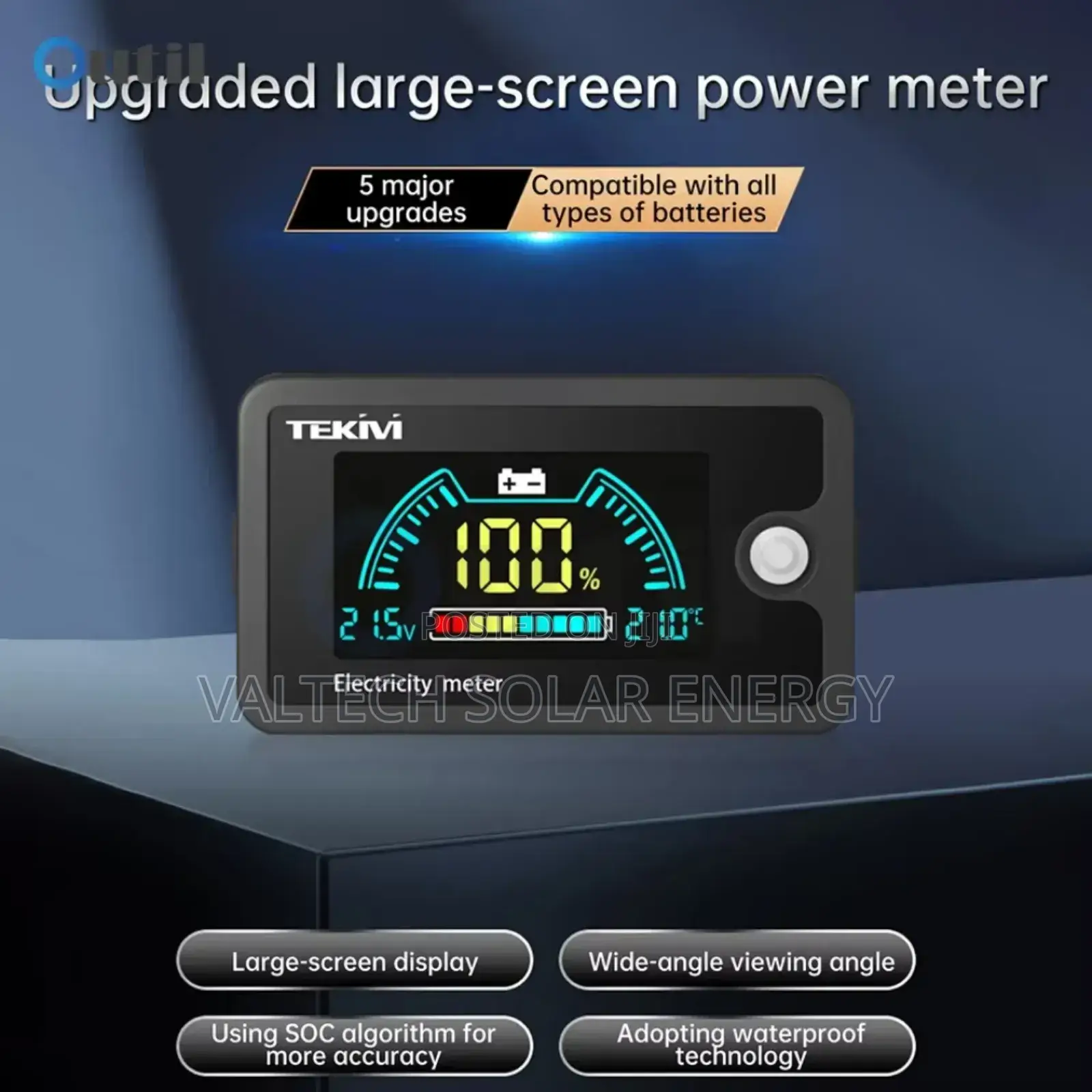 Premium Digital Colour Display 8v -100v Voltmeter for All Battery Type