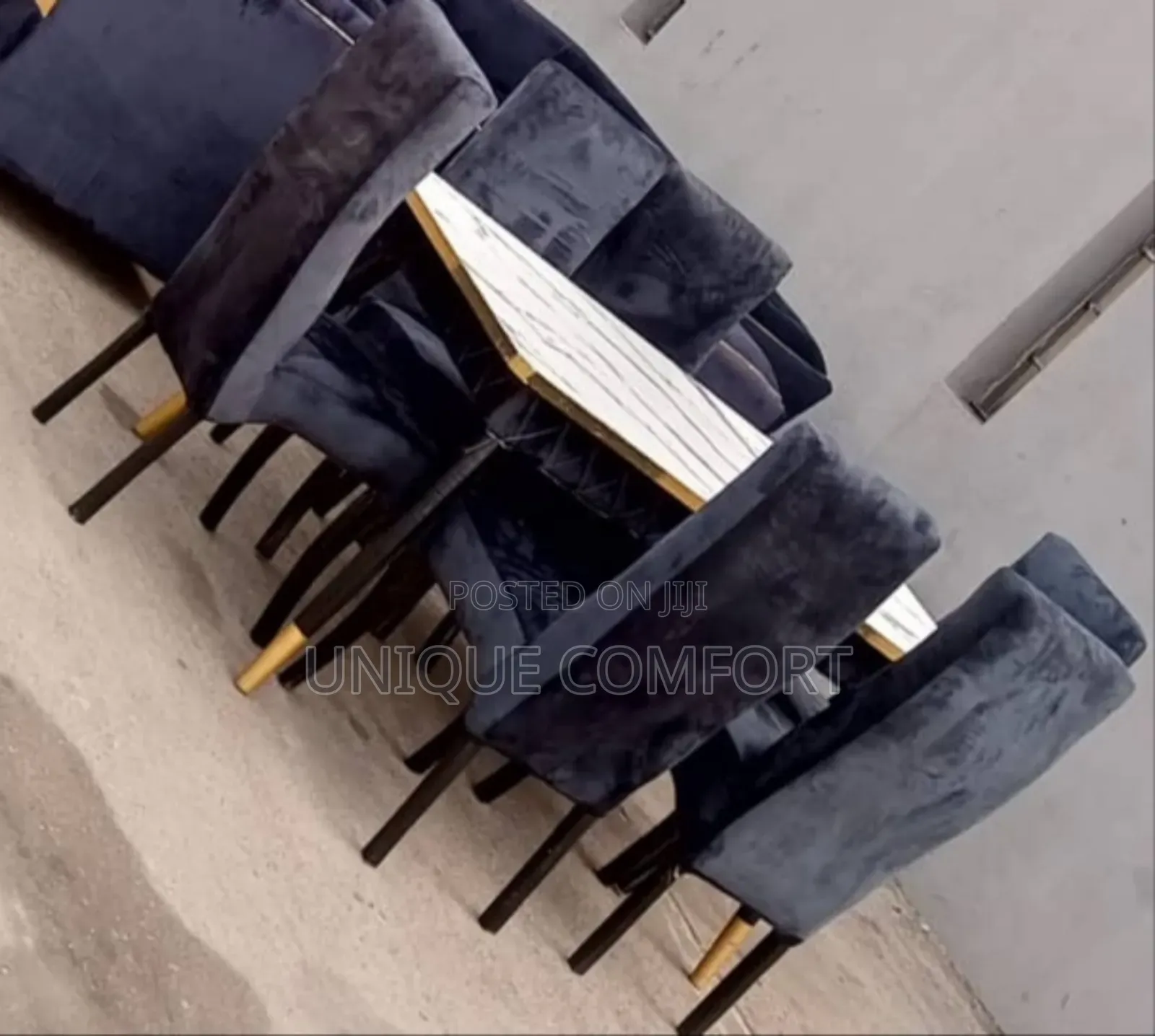 Brand New Top Quality 6 Seaters Faux Marble Luxury Dinning Set