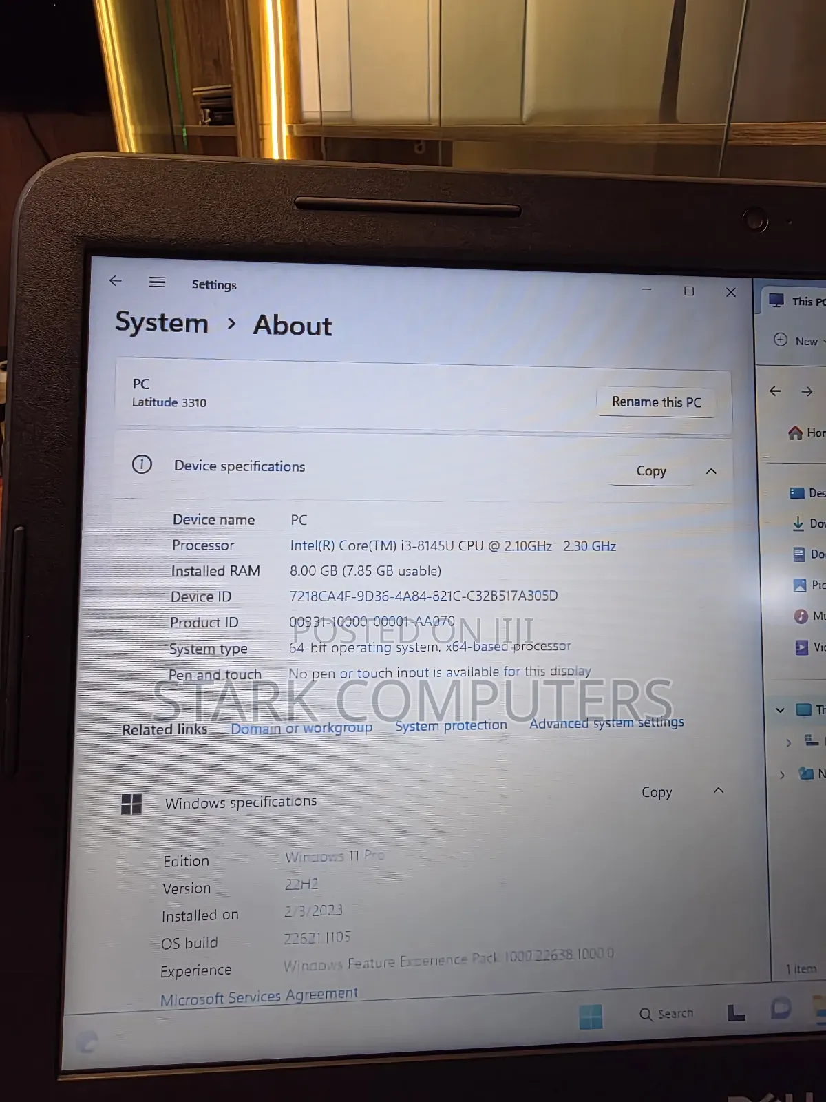 Laptop Dell Latitude 3310 8GB Intel Core I3 SSD 256GB