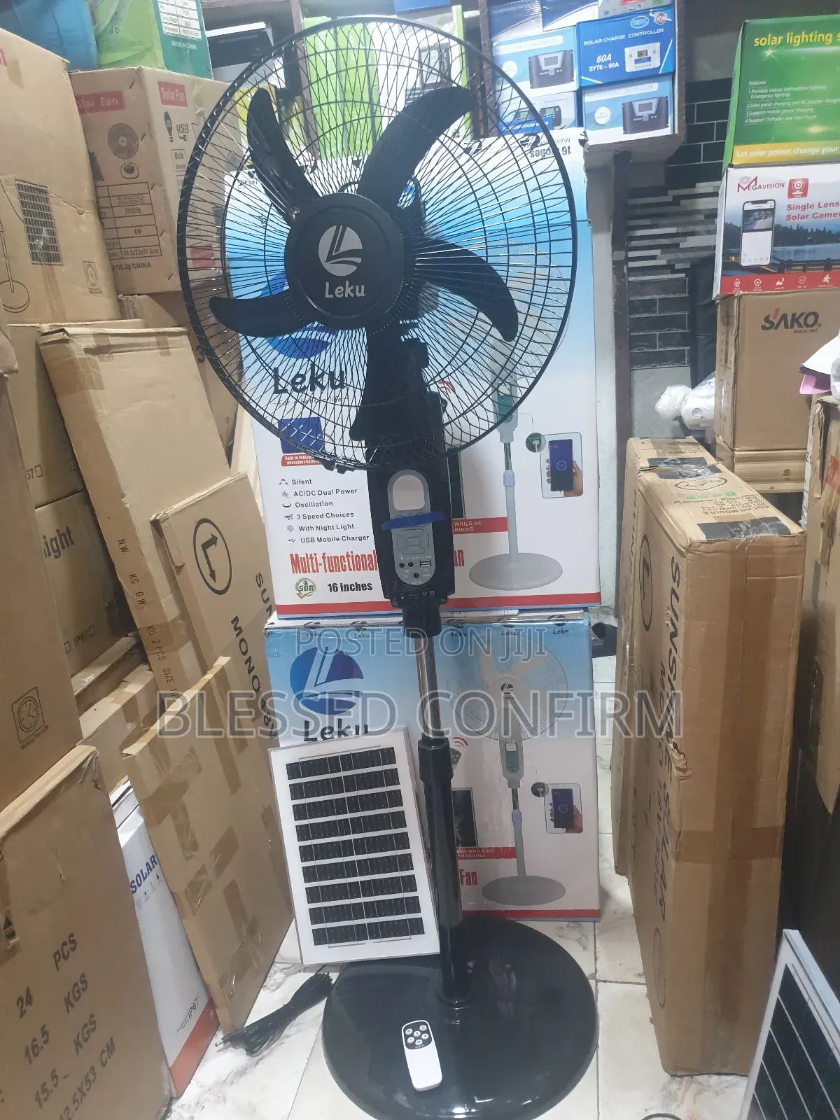 Brand New Bluetooth Speaker Solar Rechargeable Fan With Remote Panel