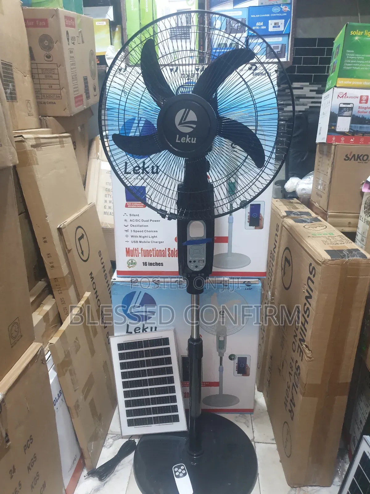 Brand New Bluetooth Speaker Solar Rechargeable Fan With Remote Panel