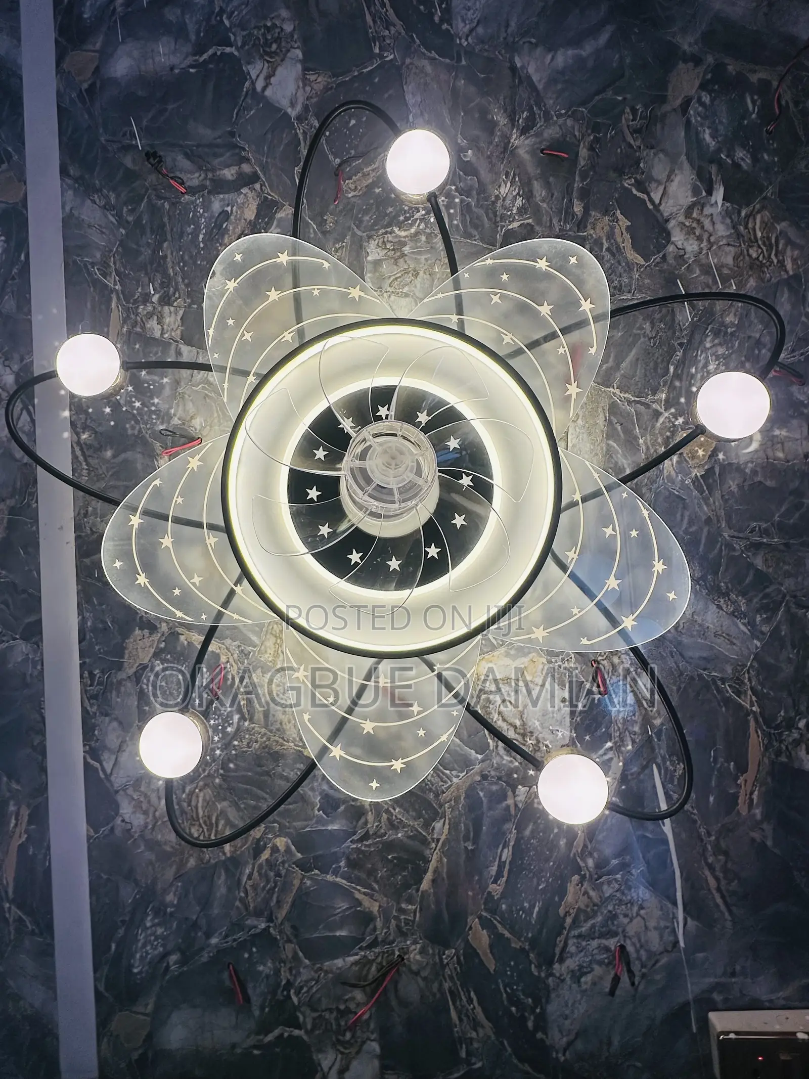 An Led Ceiling Fitting Fan Combines Air