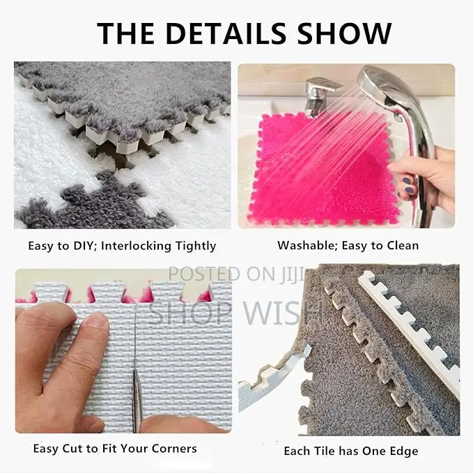 Removable Washable Odor Resistant Washable Carpet for Kids and Pets