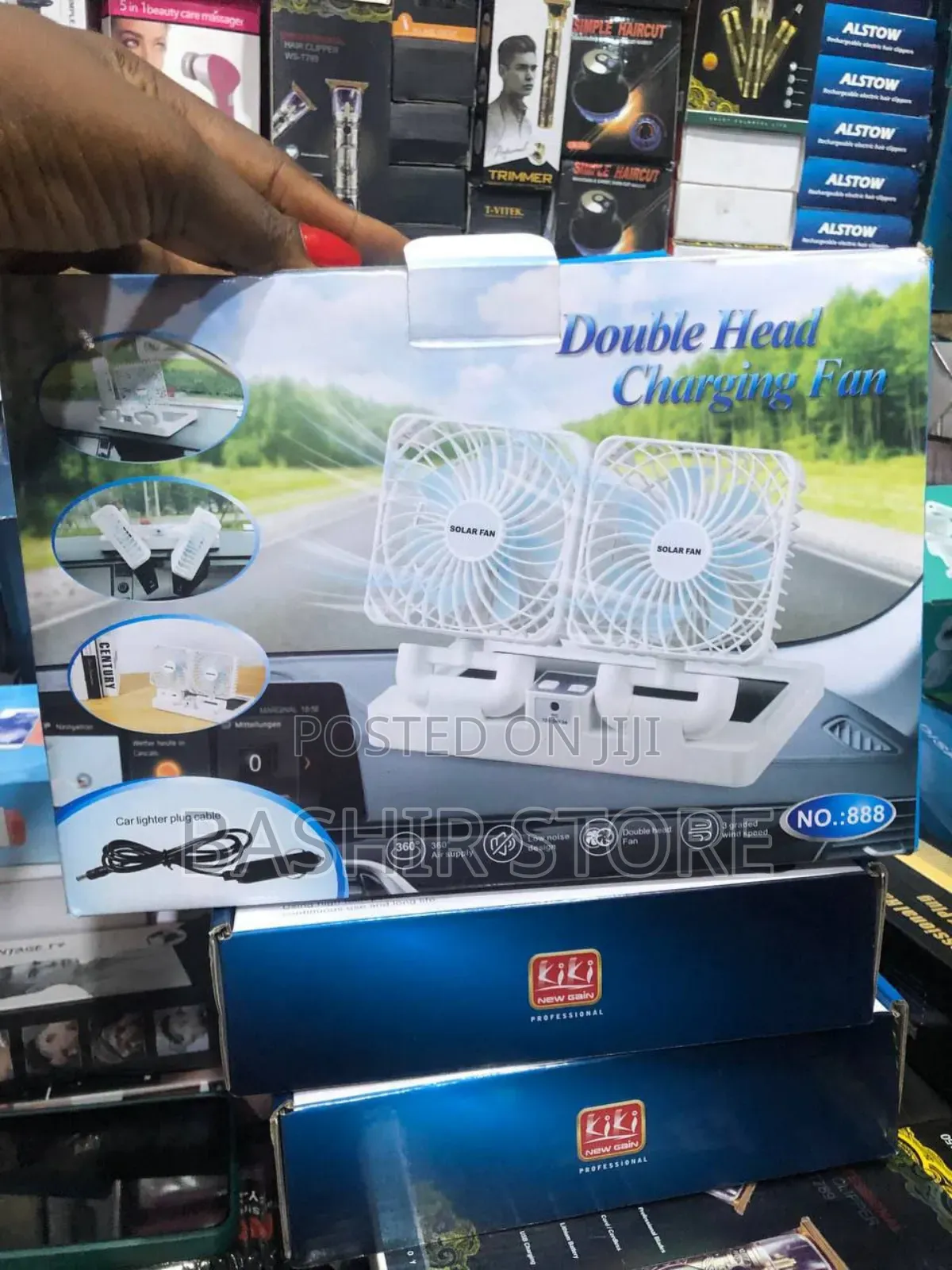 2 in 1 Double Head Charging Fan