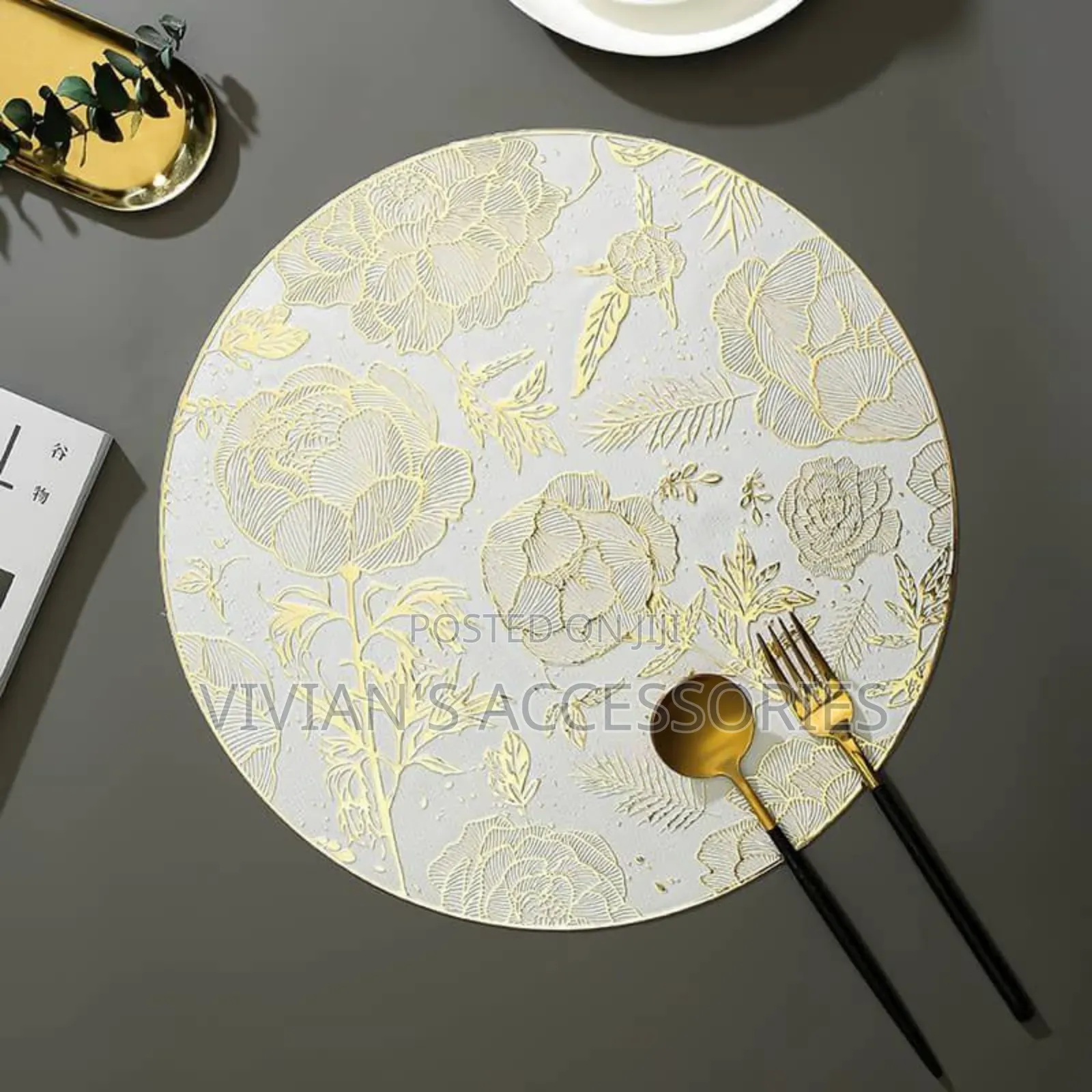 Flower Design Table Mat Per Doz(12pcs)