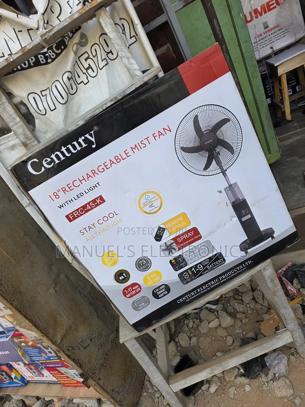 Century Rechargeable Standing Mist Fan 18inch