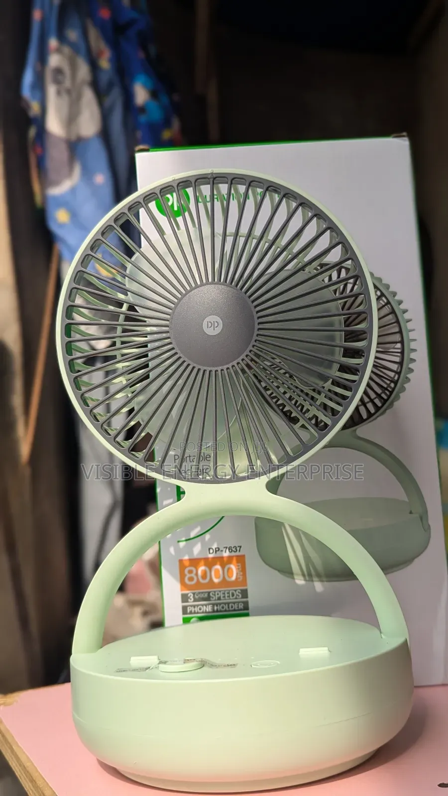 Dp Desktop Portable Rechargeable Fan (Dp-7637)