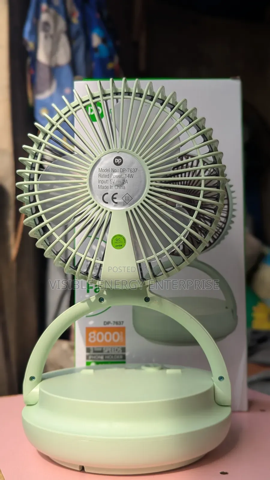 Dp Desktop Portable Rechargeable Fan (Dp-7637)