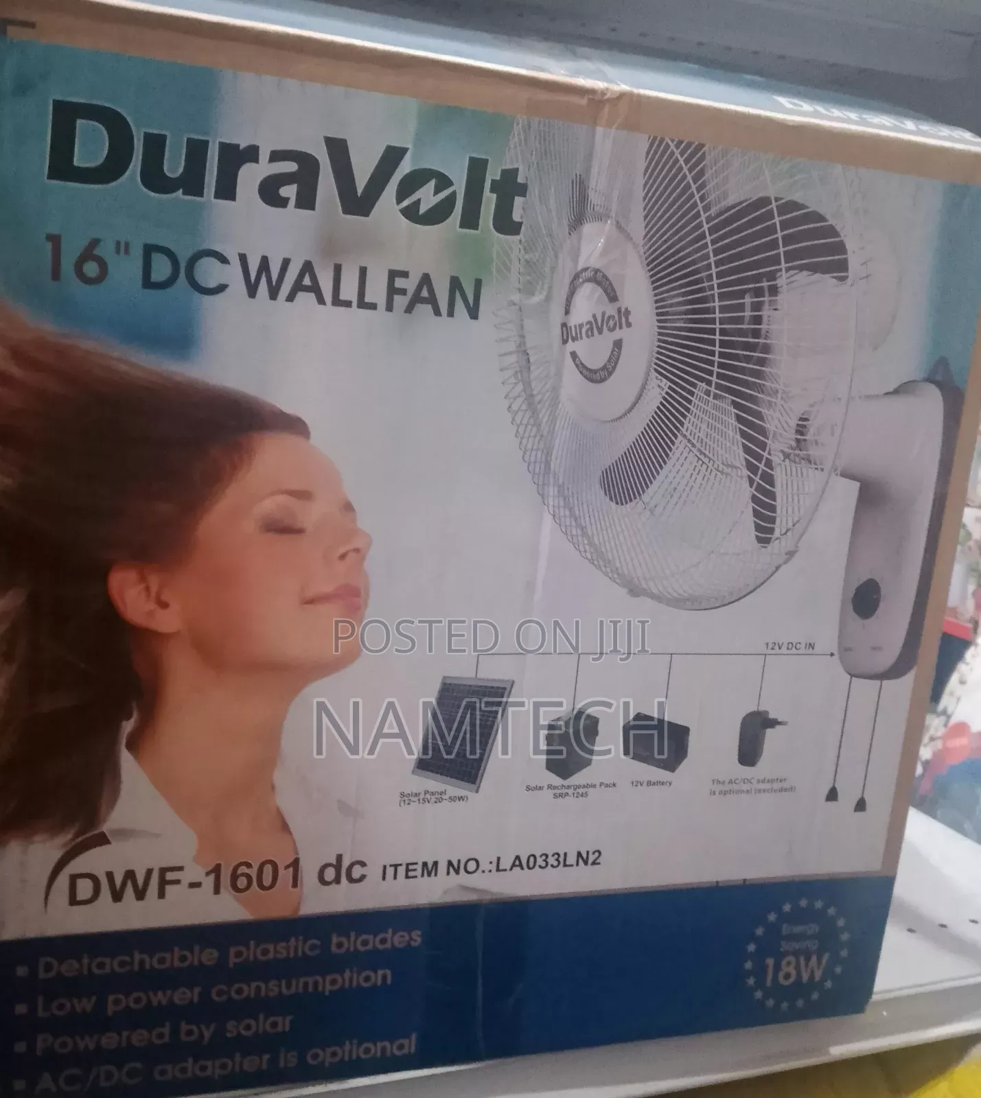 Duravolt 18'' Wall Fan Ac,Dc