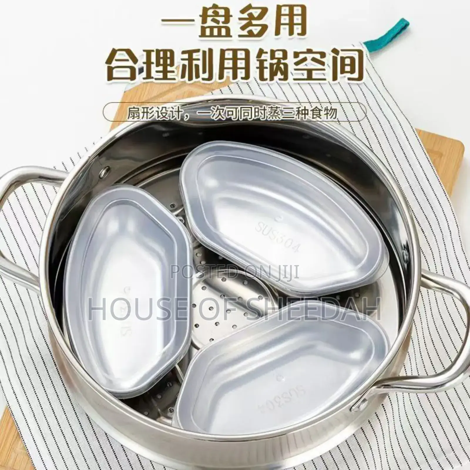 Food Grade 3pcs Steaming Boxes With Plastic Cover