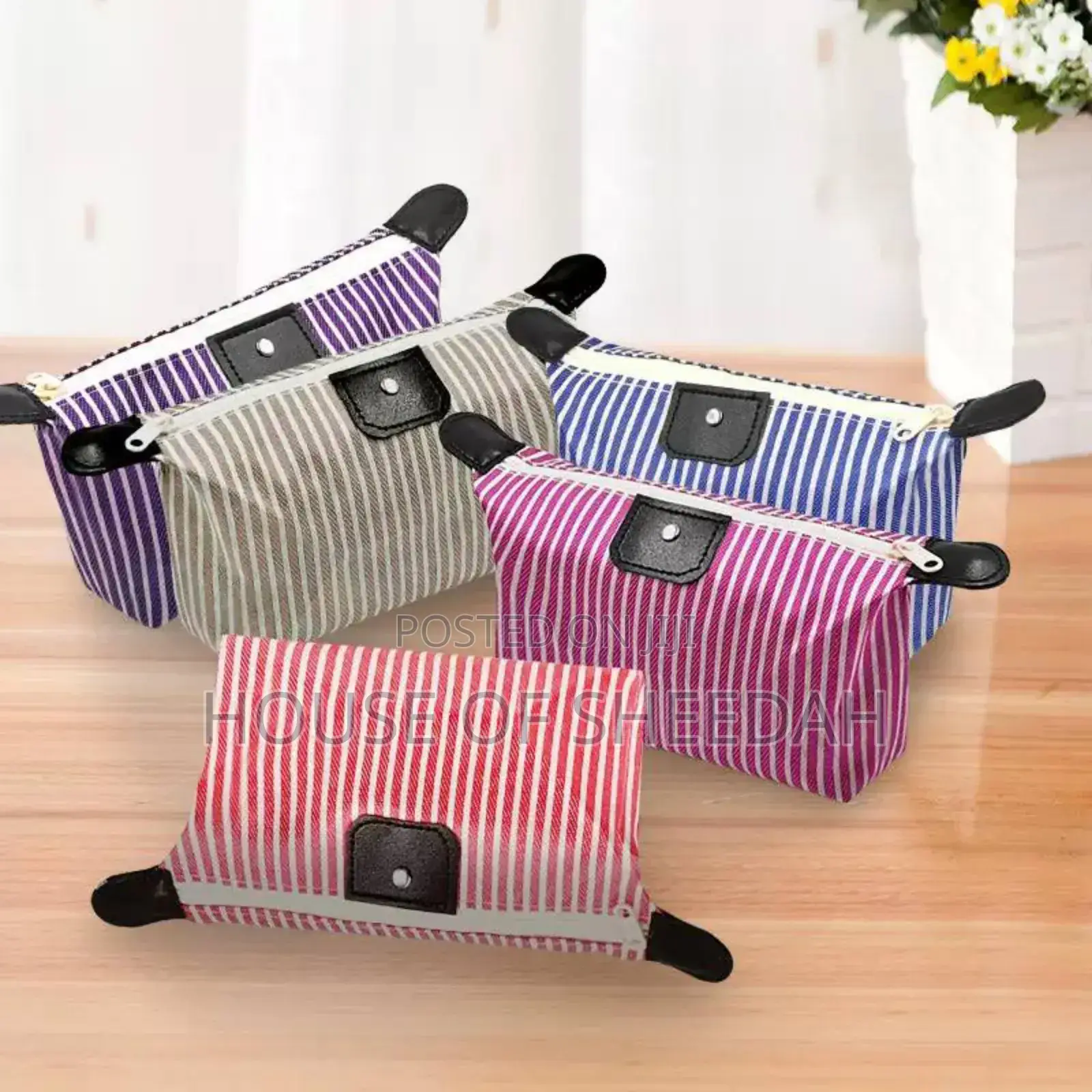 Striped Cosmetics Bag. 12pcs