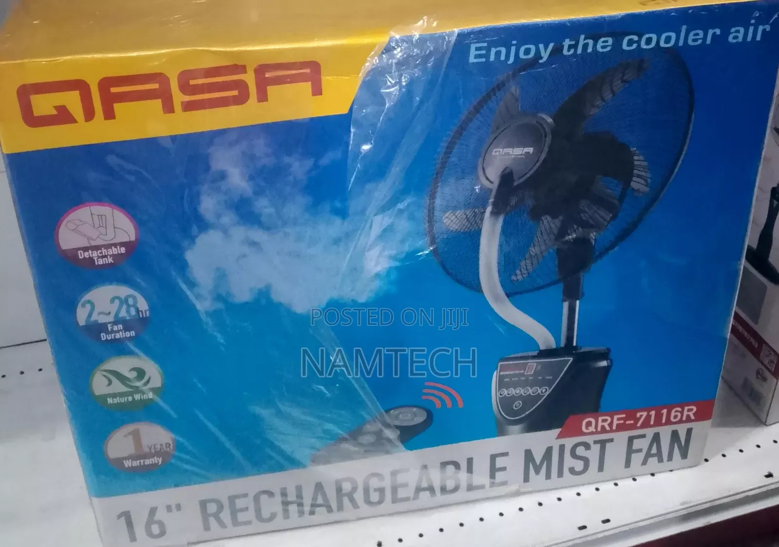 Qasa 16" Rechargeable Mist Fan