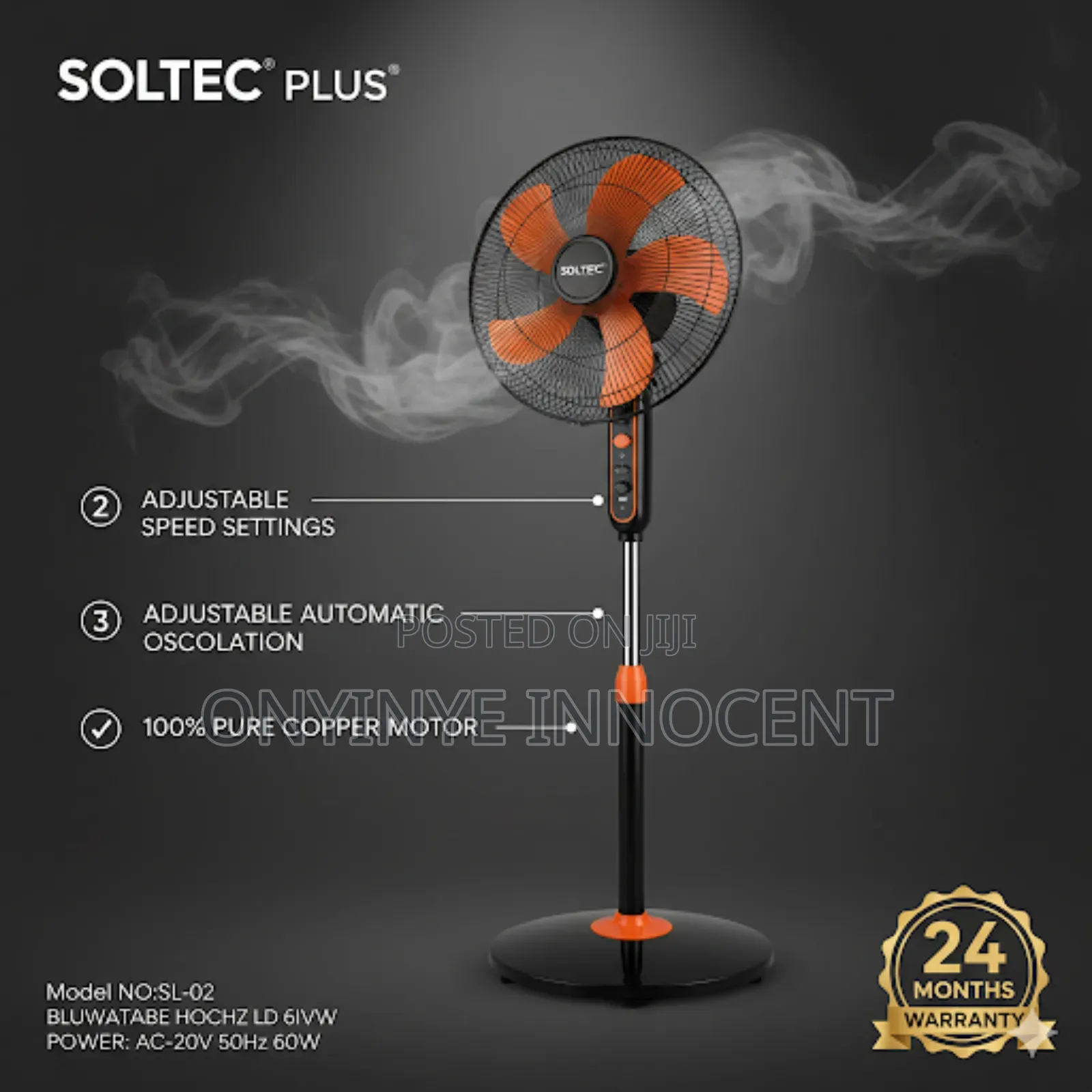Solitec Plus 18" Standing Fan (Model Sl-02) – 5-Blade High Power