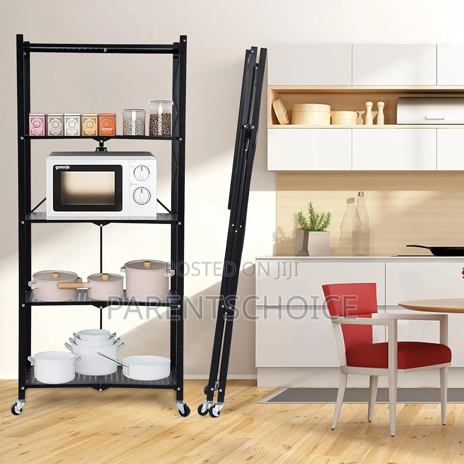 5 Layers Heavy Duty Foldable Metal Kitchen and Office Rack Storage