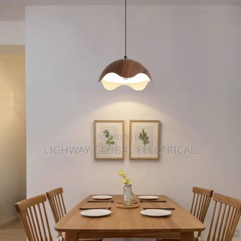 Vintage Walnut Wood Grain Pendant Light