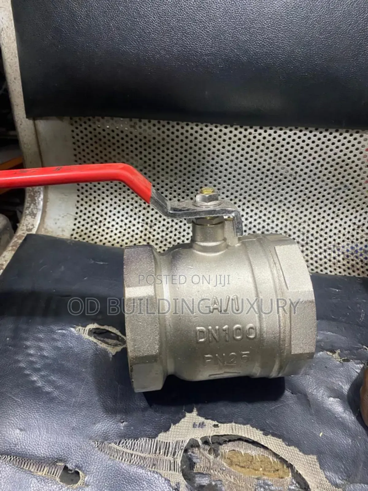 4" Brass Ball Valve With a Red Lever Handle. (Air Valve)
