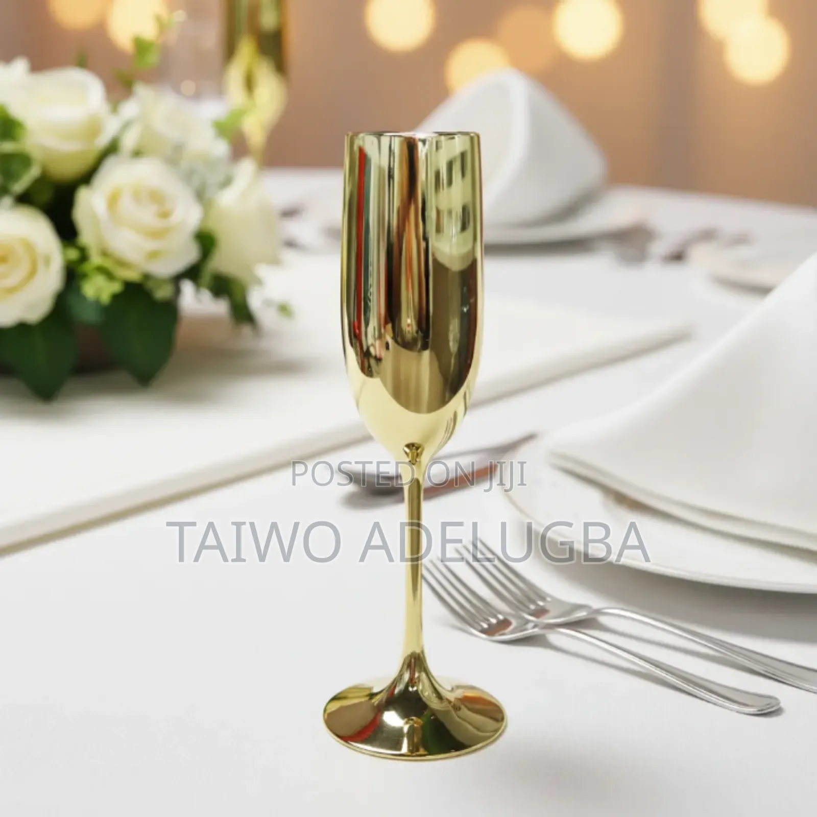 Electroplated Gold Champagne Glass Cup 6pcs Per Pack