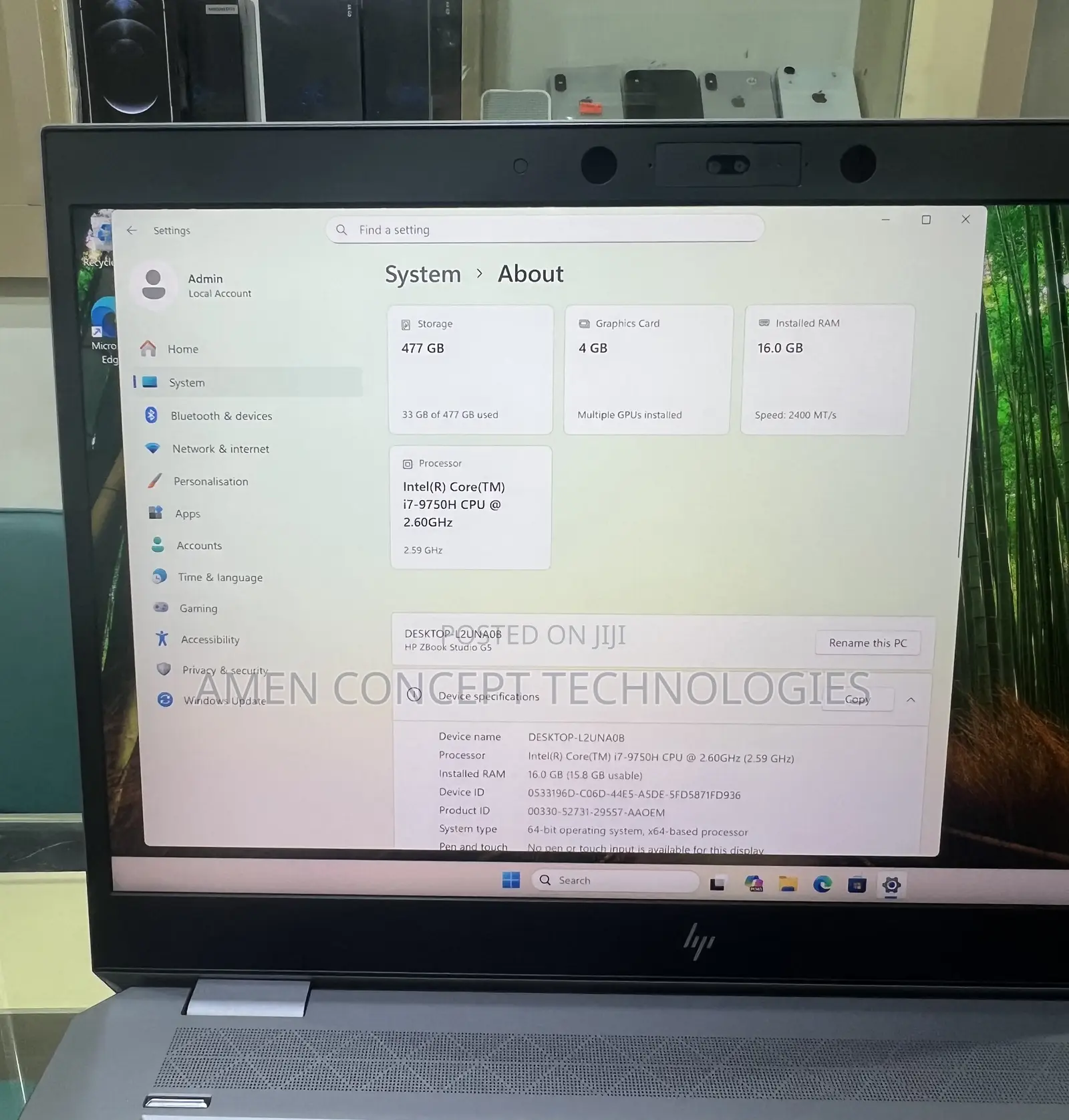 Laptop HP ZBook Studio G5 16GB Intel Core i7 SSD 512GB