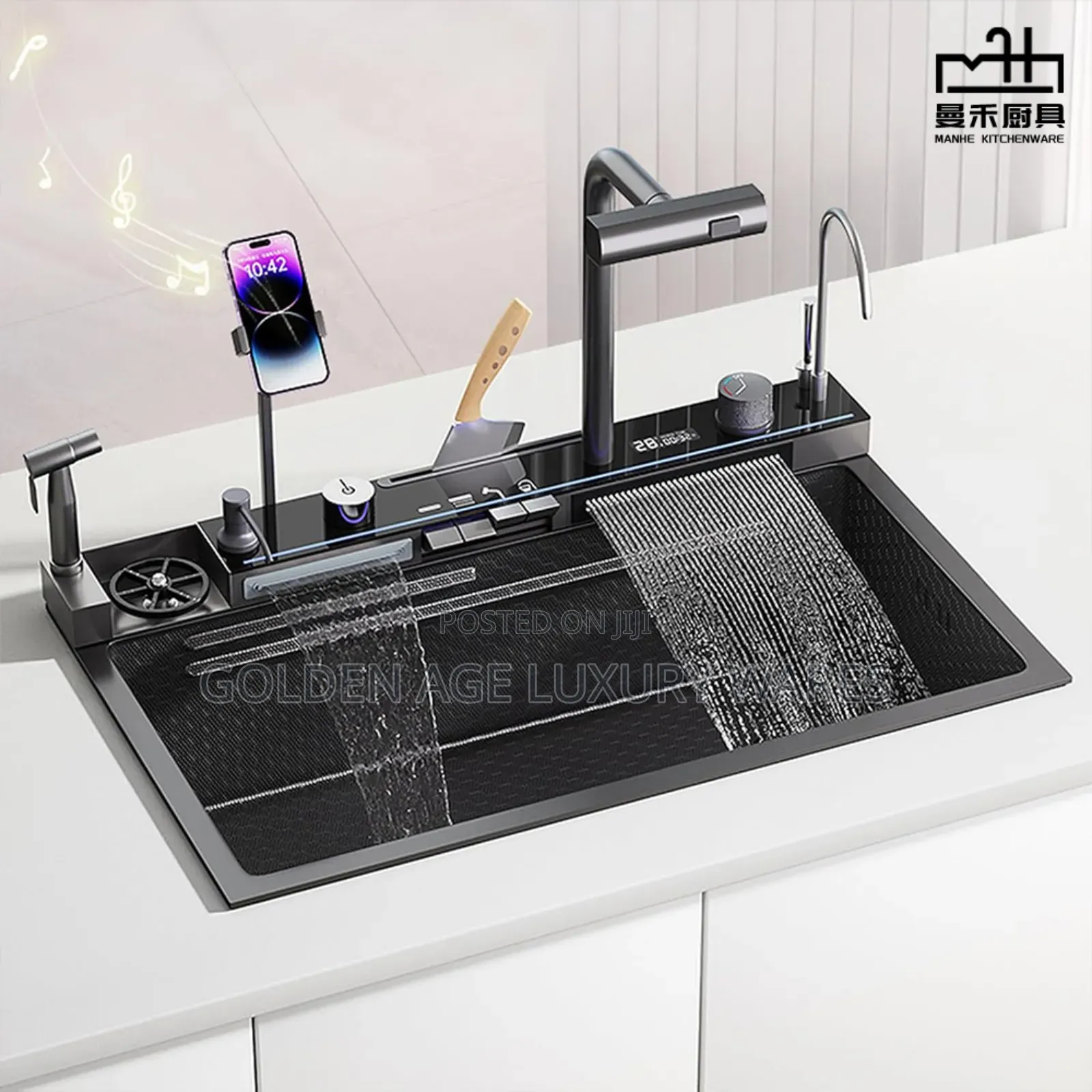 Luxury Kitchen Sink With Phone Stand, Shataff Etc