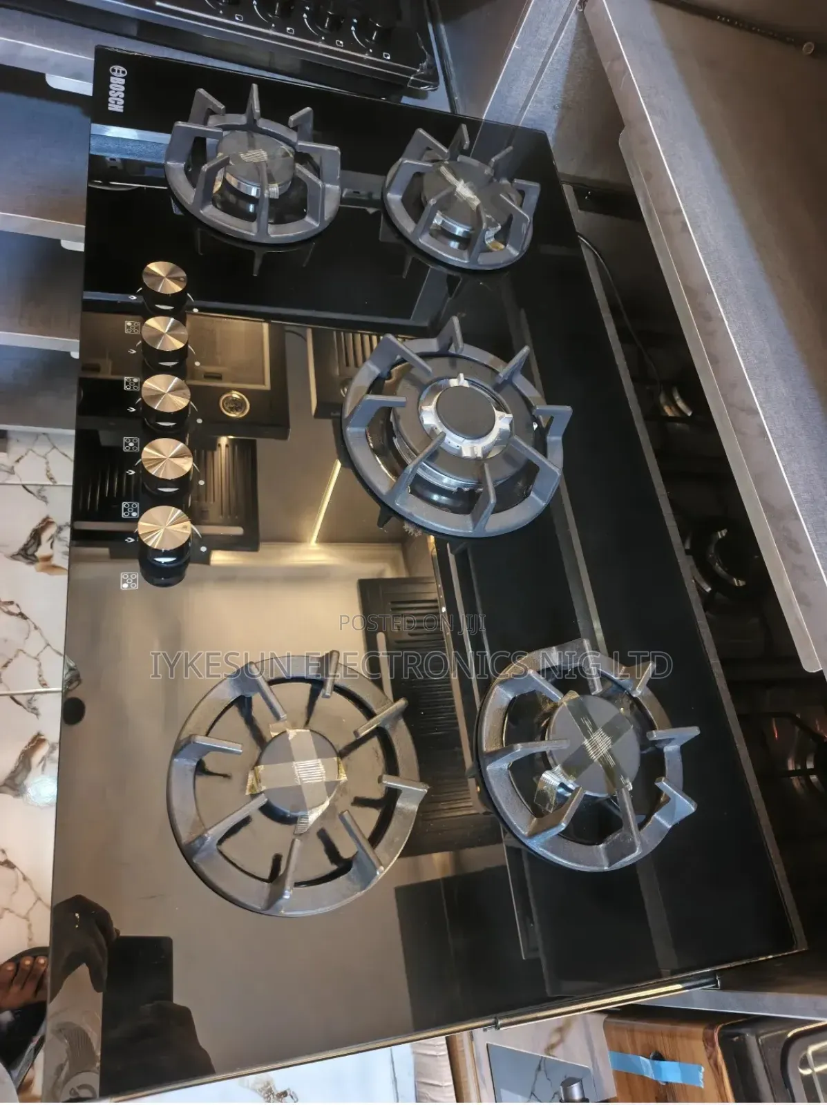 Original Bosch 90cm Built-in 5 Burners Gas Cooker Hob Cast Iron Copper