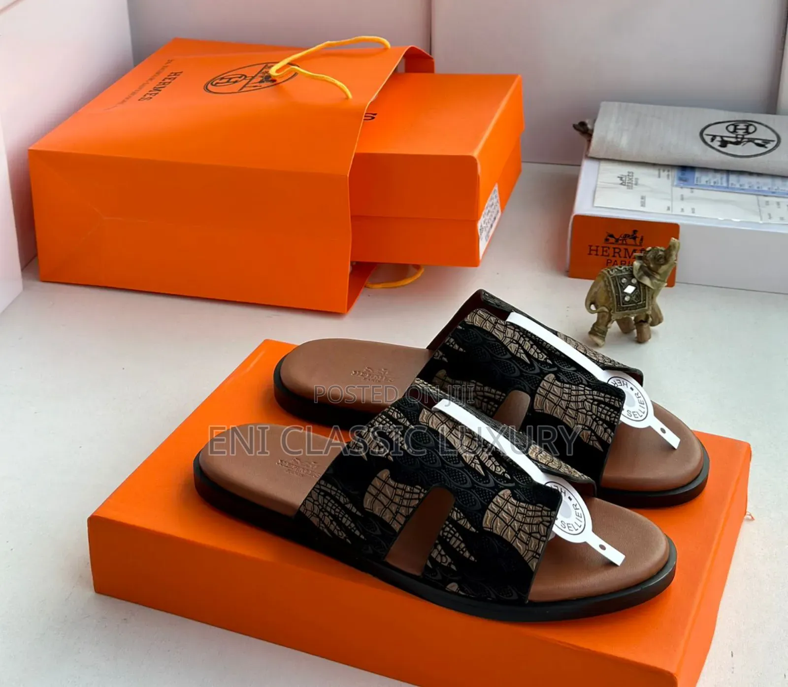 Super High Quality Luxury Men's Slippers Hermes Collection Well Banded