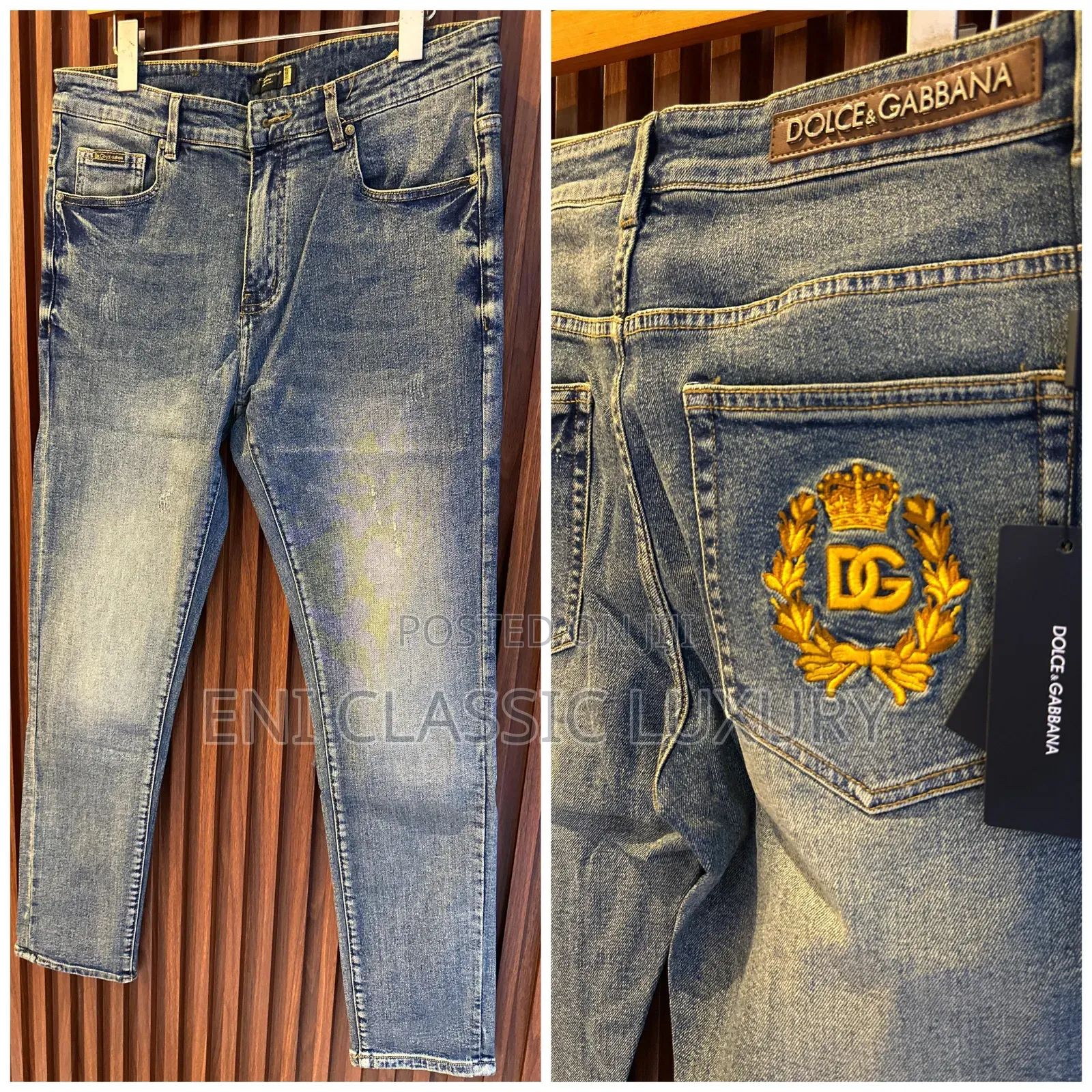 Best Quality Luxury Men's Jeans Gucci Well Banded Package