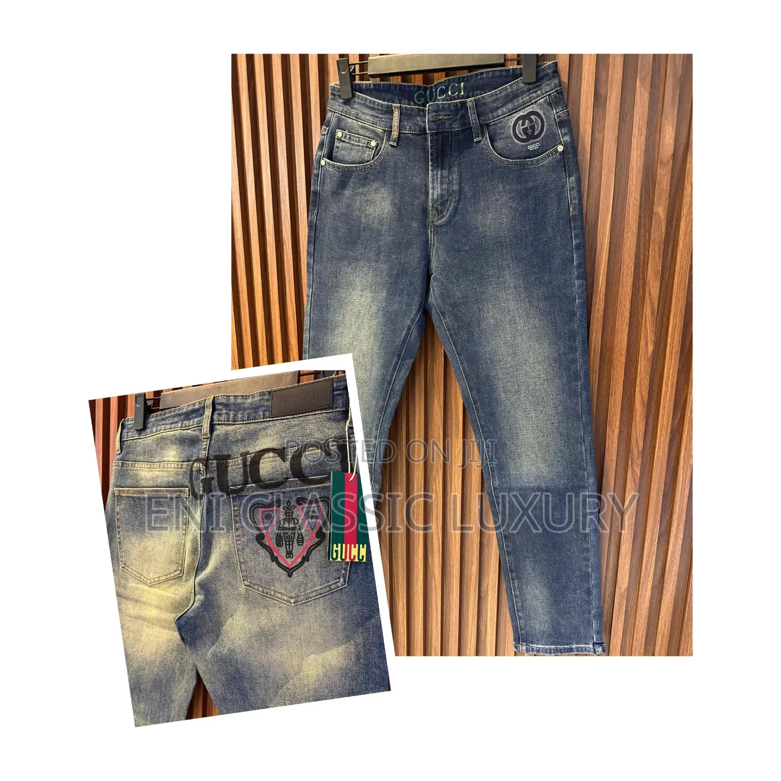 Best Quality Luxury Men's Jeans Gucci Well Banded Package