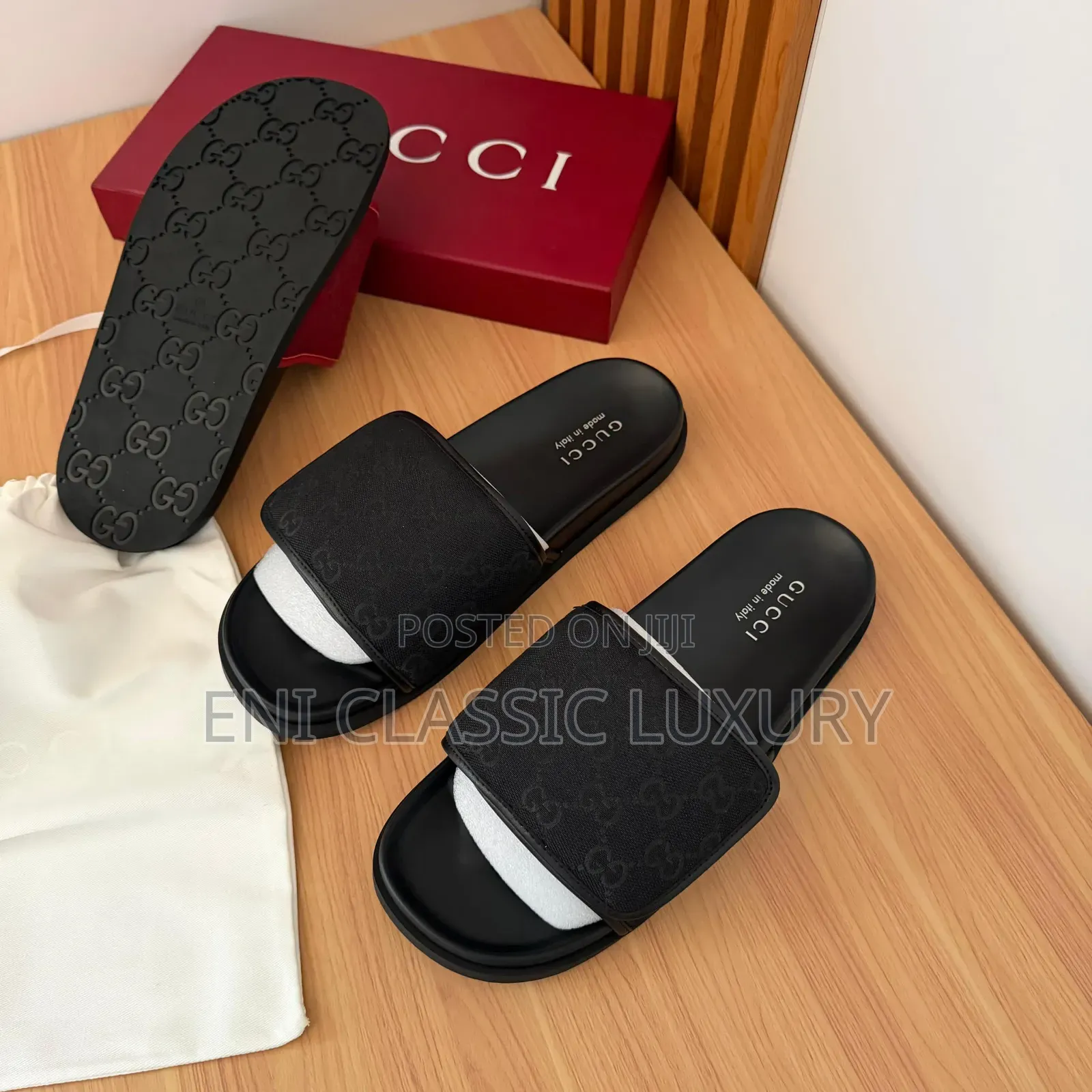 Super High Quality Luxury Men's Slippers Gucci Well Banded Package
