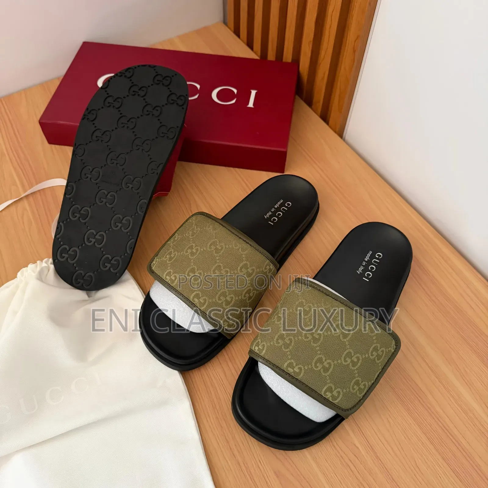 Super High Quality Luxury Men's Slippers Gucci Well Banded Package