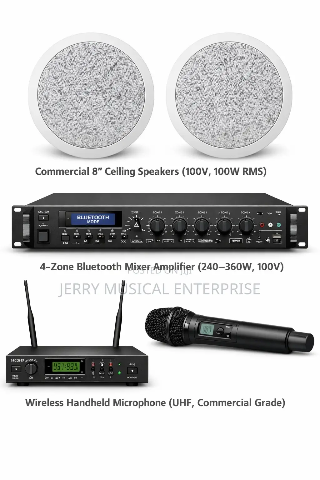 30w Ceiling Speakers/4zone Amplifier And Wireless Microphone