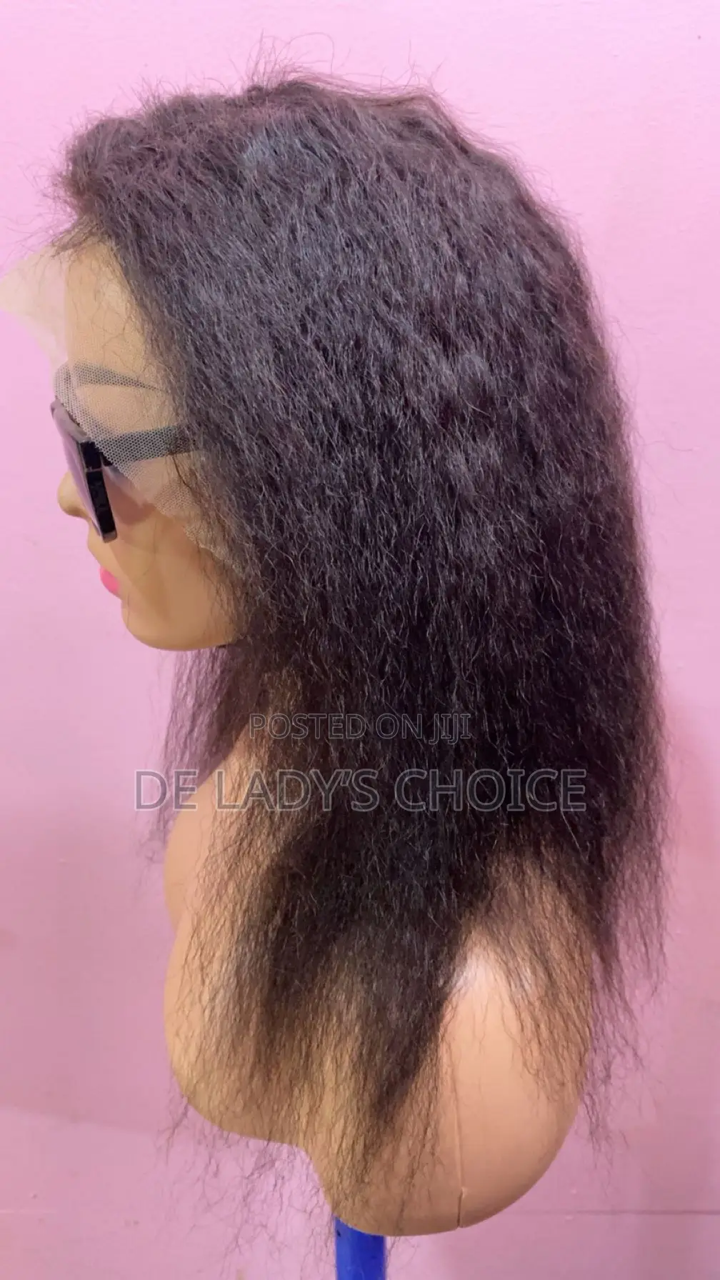 20”  Human Hair Carribean Yaki Straight Full Frontal Wig