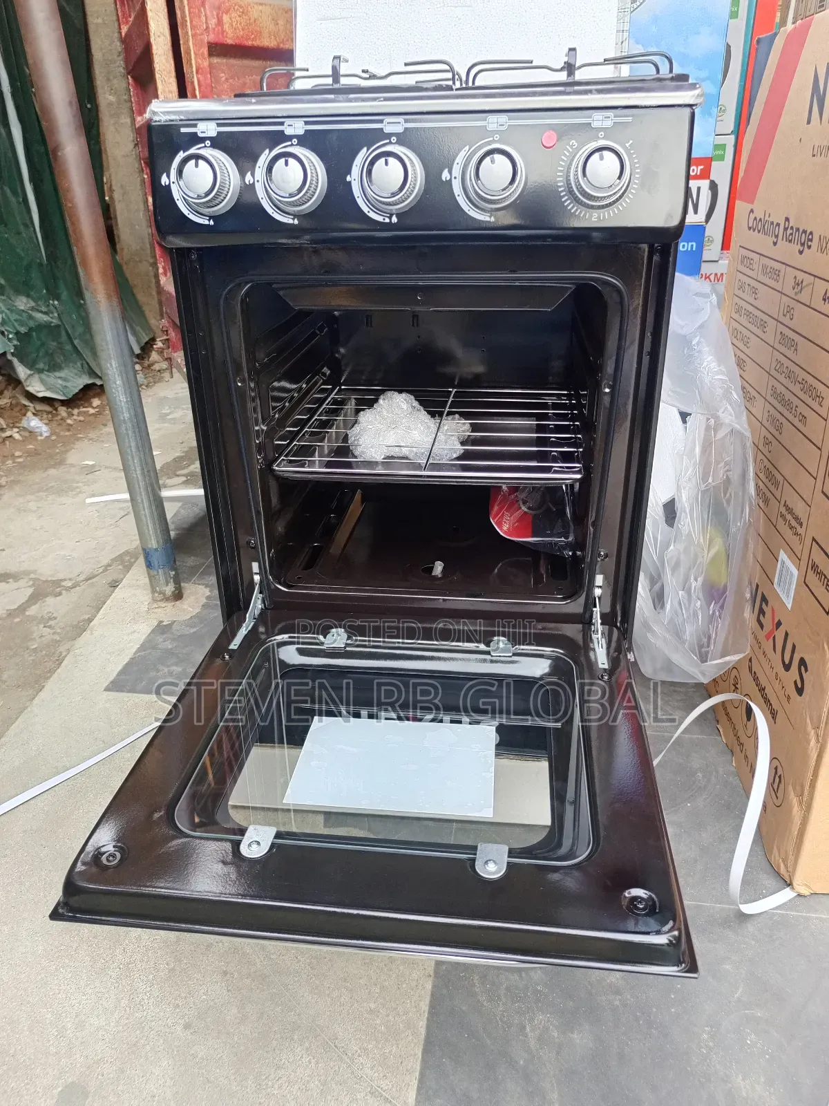 Nexus 50×50 (3+1) Standing Gas Cooker – Black | GCCR-Nx-5055b