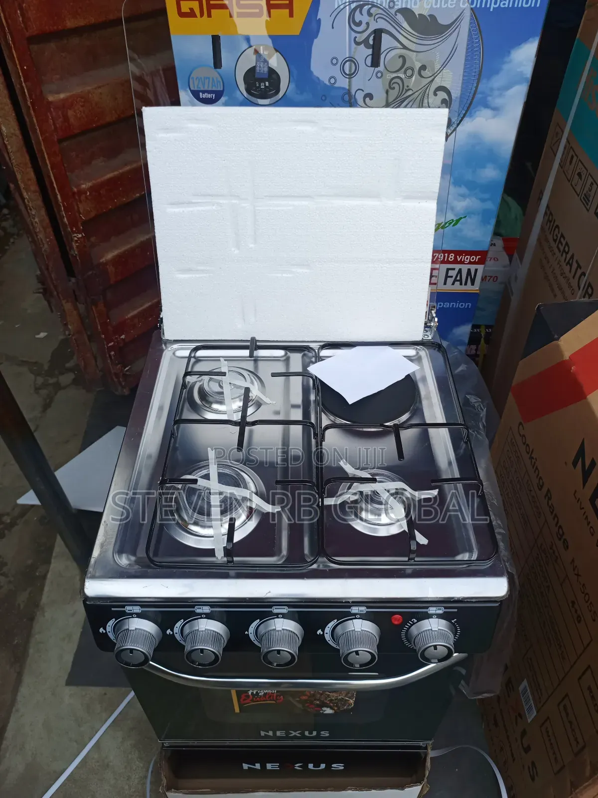 Nexus 50×50 (3+1) Standing Gas Cooker – Black | GCCR-Nx-5055b