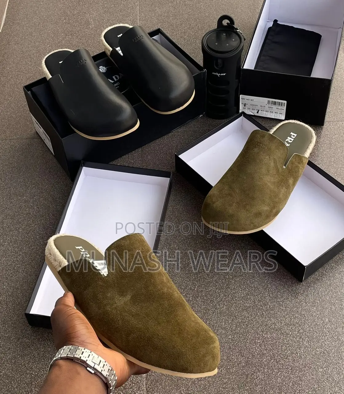 Prada Mule 40-46 Available In Green And Black