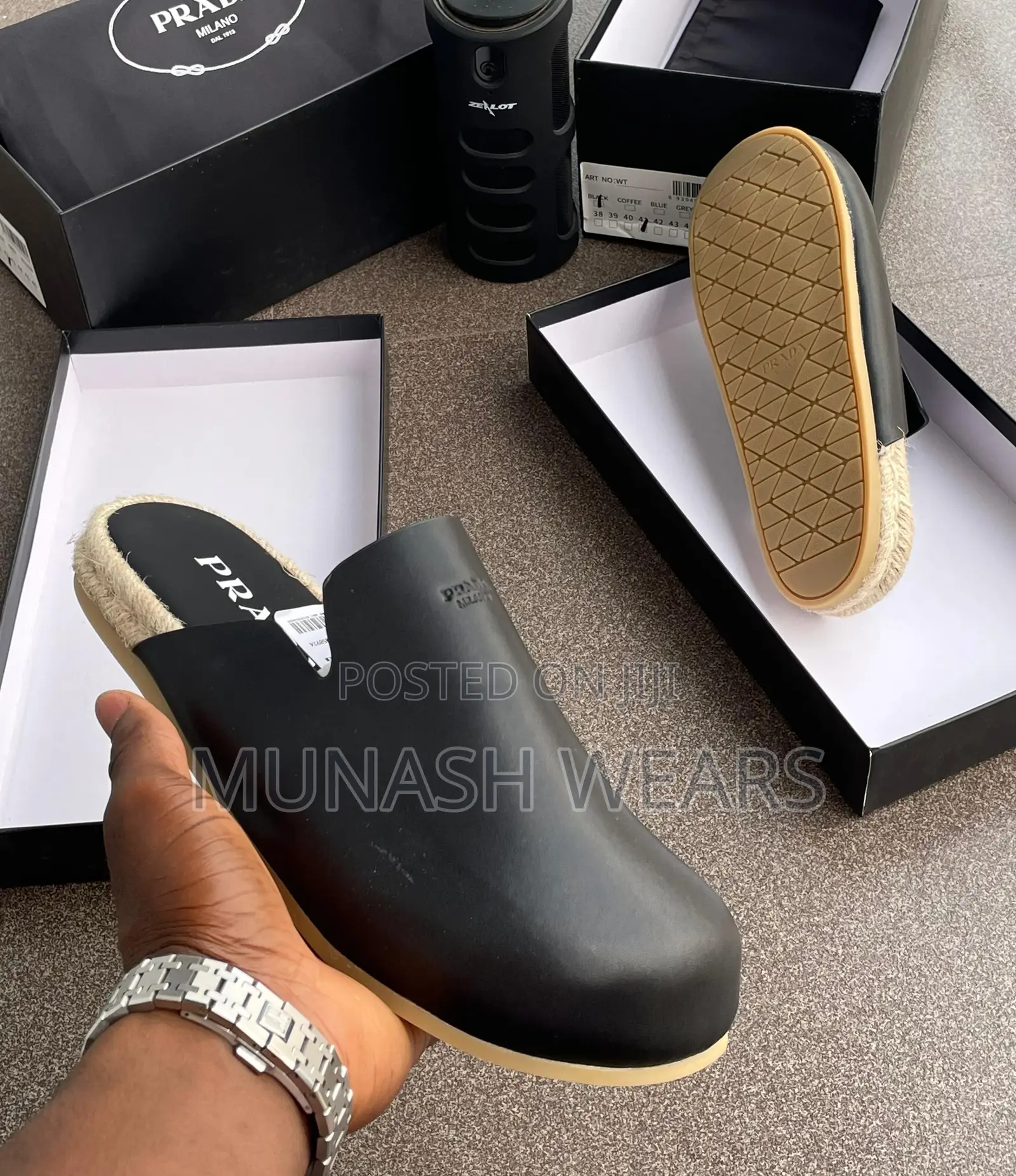Prada Mule 40-46 Available In Green And Black