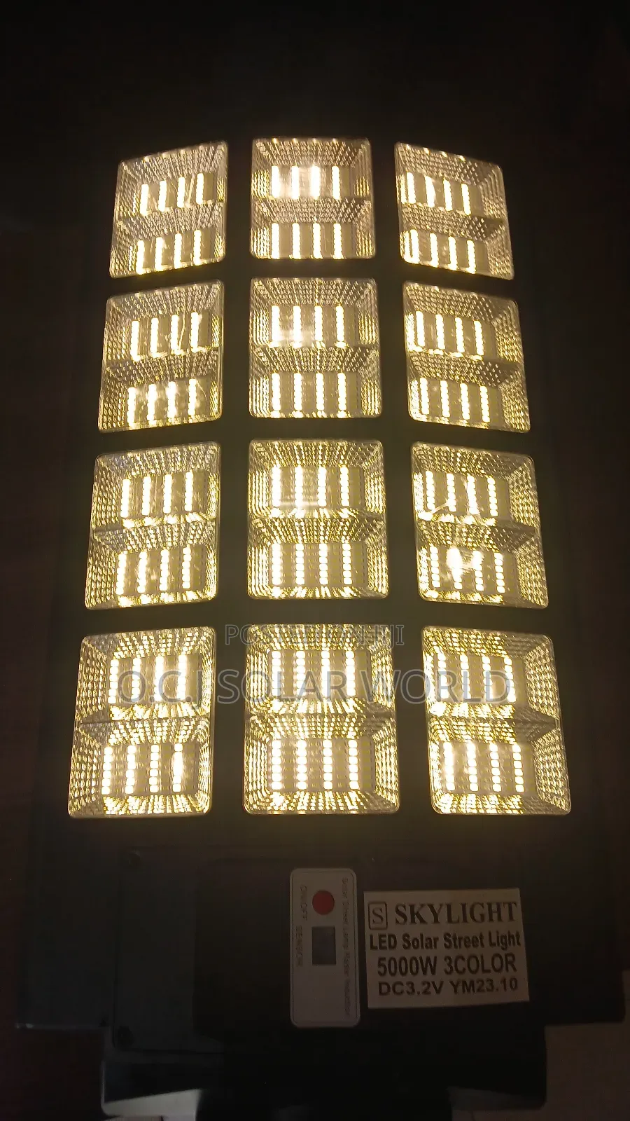Warm White 24 Eyes 2400watts Solar Street Light