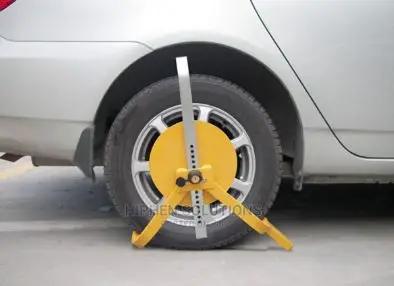 Yellow Stainless Steel Wheel Lock