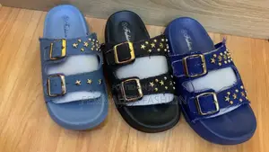 Ladies Jean Rhinestone Slides