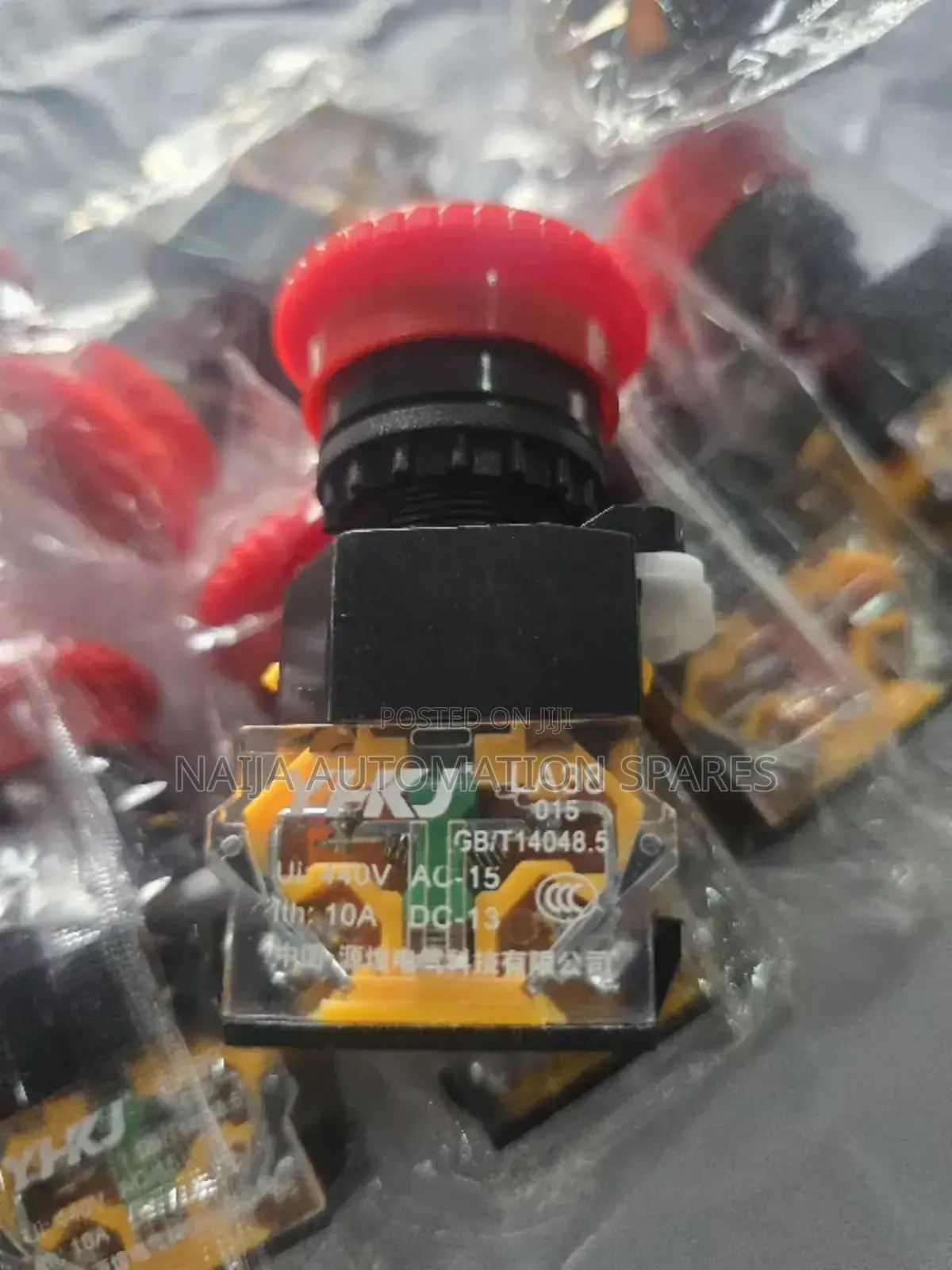 SPST Emergency Puch Button La 38, 22mm, 1nc, 1no Plastic