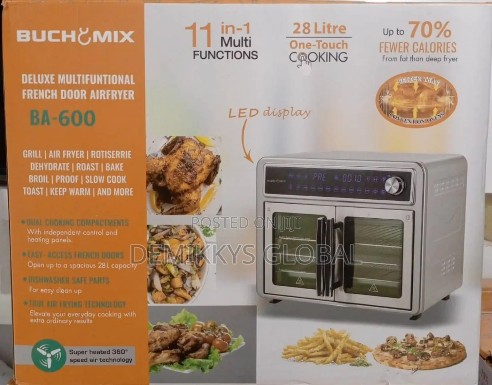 Buchymix Airfryer, Double Compartment 28l