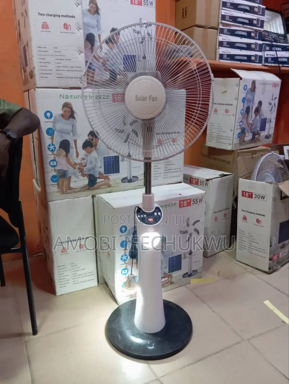16" Solar Standing Fan
