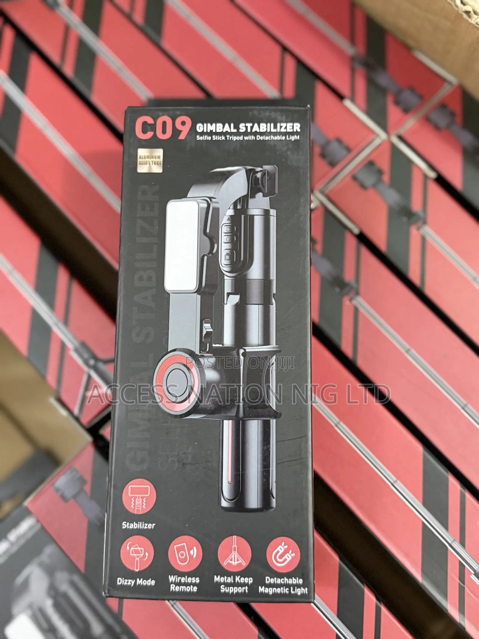 C09 Gimbal Stabilizer Selfie Stick Tripod With Detachable Light