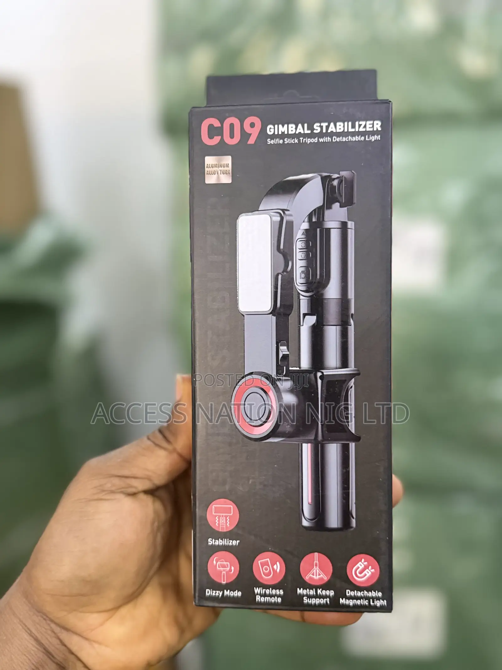 C09 Gimbal Stabilizer Selfie Stick Tripod With Detachable Light