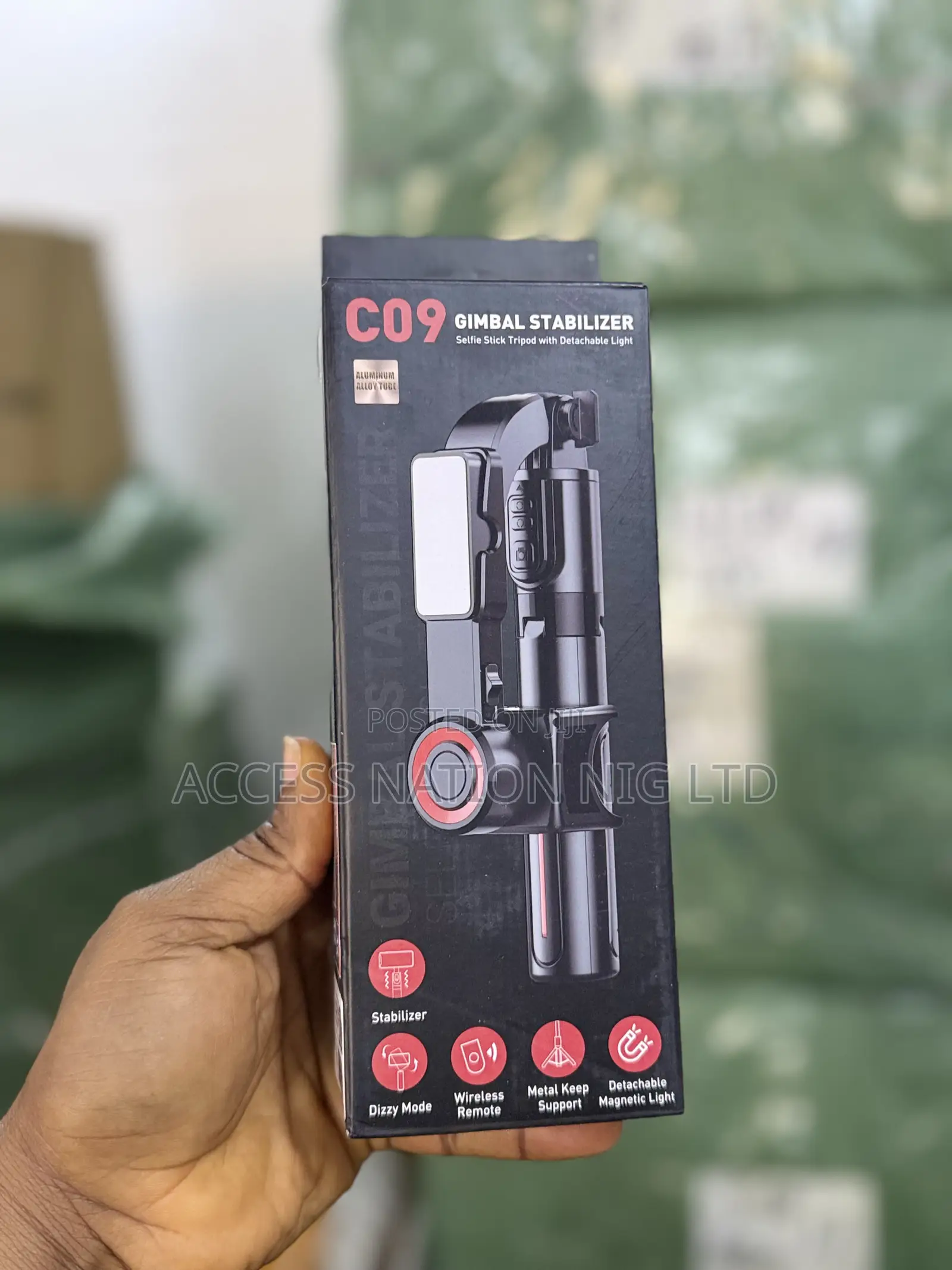 C09 Gimbal Stabilizer Selfie Stick Tripod With Detachable Light