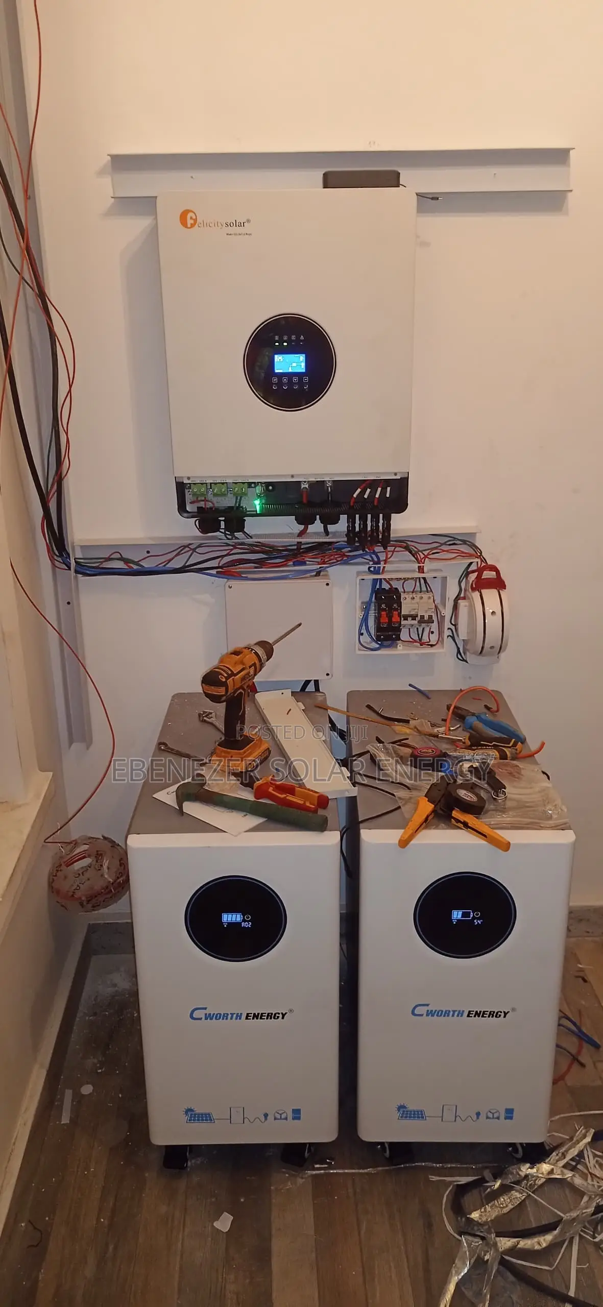 30kwh Cworth Lithium Battery ,15kva Felicity Inverter Hybrid Fullsetup