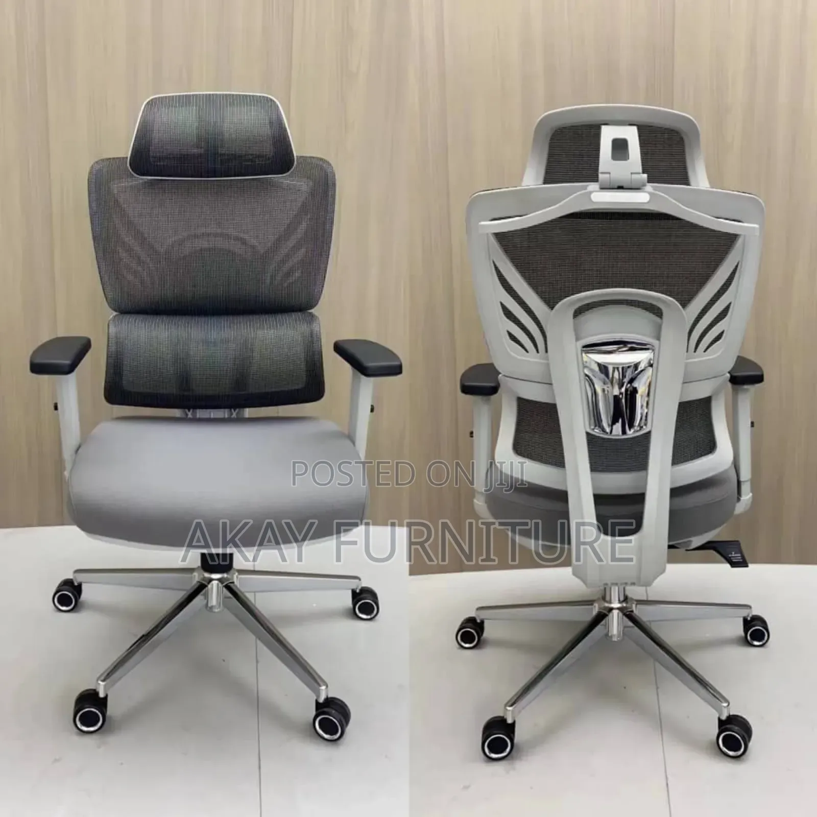 Grey Mesh Swivel Office Chair