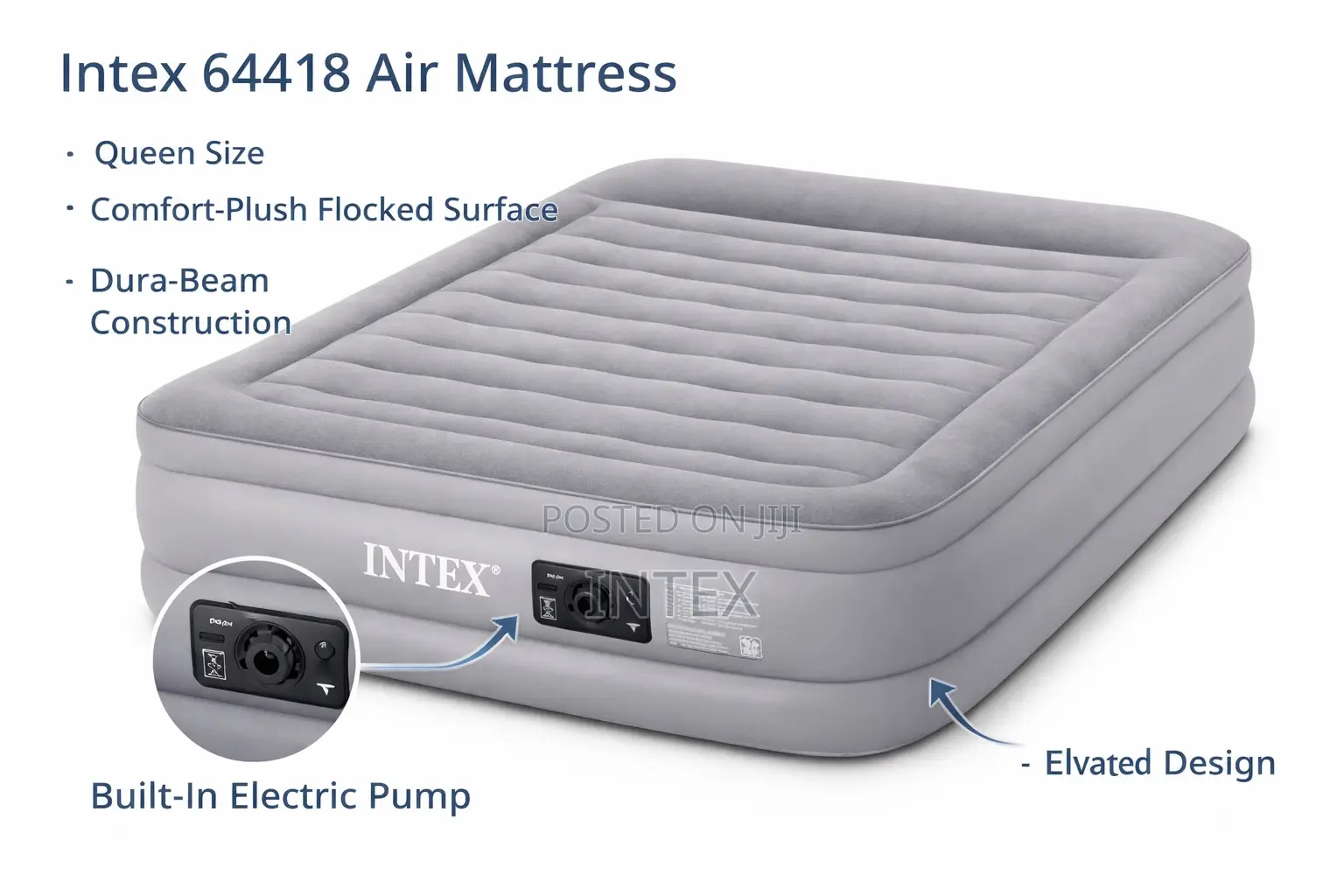 Comfort-Plush Air Mattress With Built-in Electric Pump – Queen