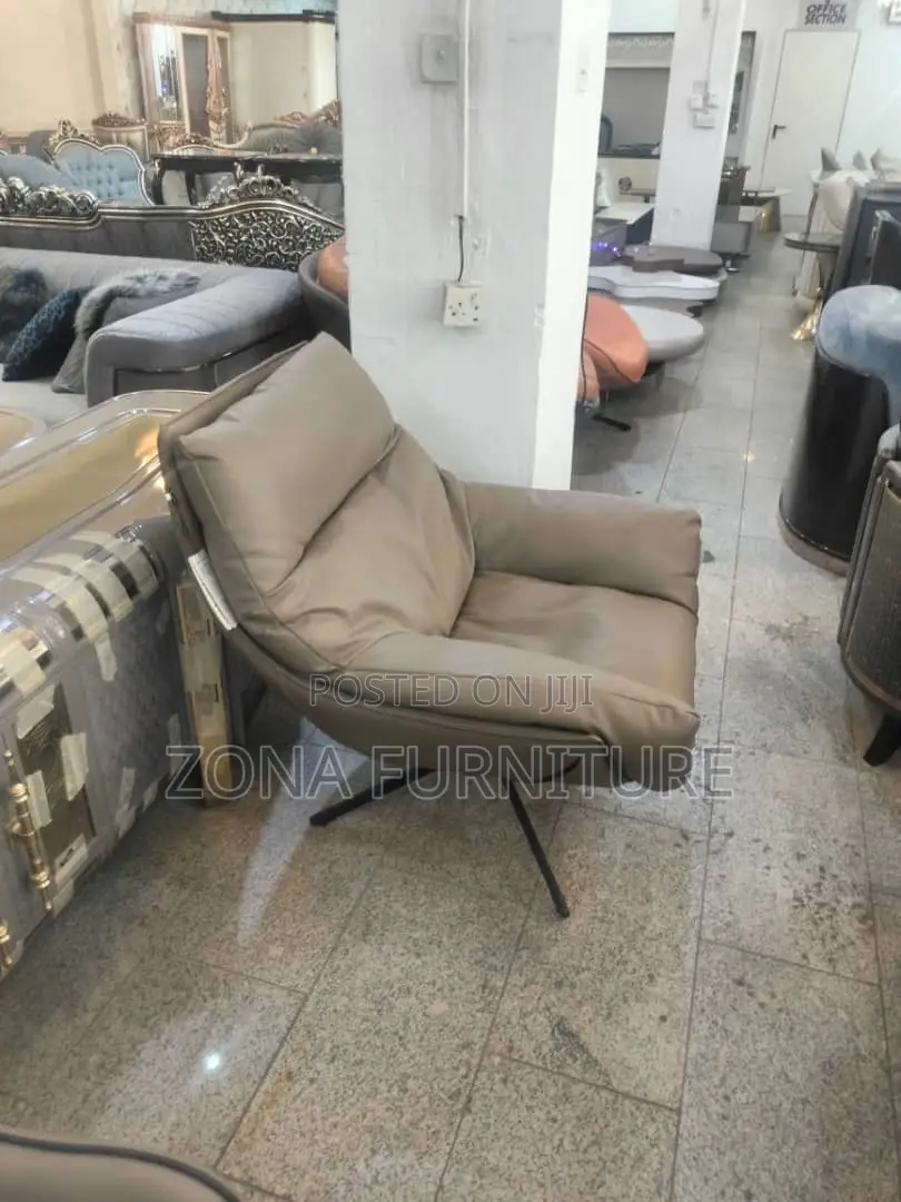 Modern Luxe Lounge Accent Chair,Turkish Single Pure Leather Chair