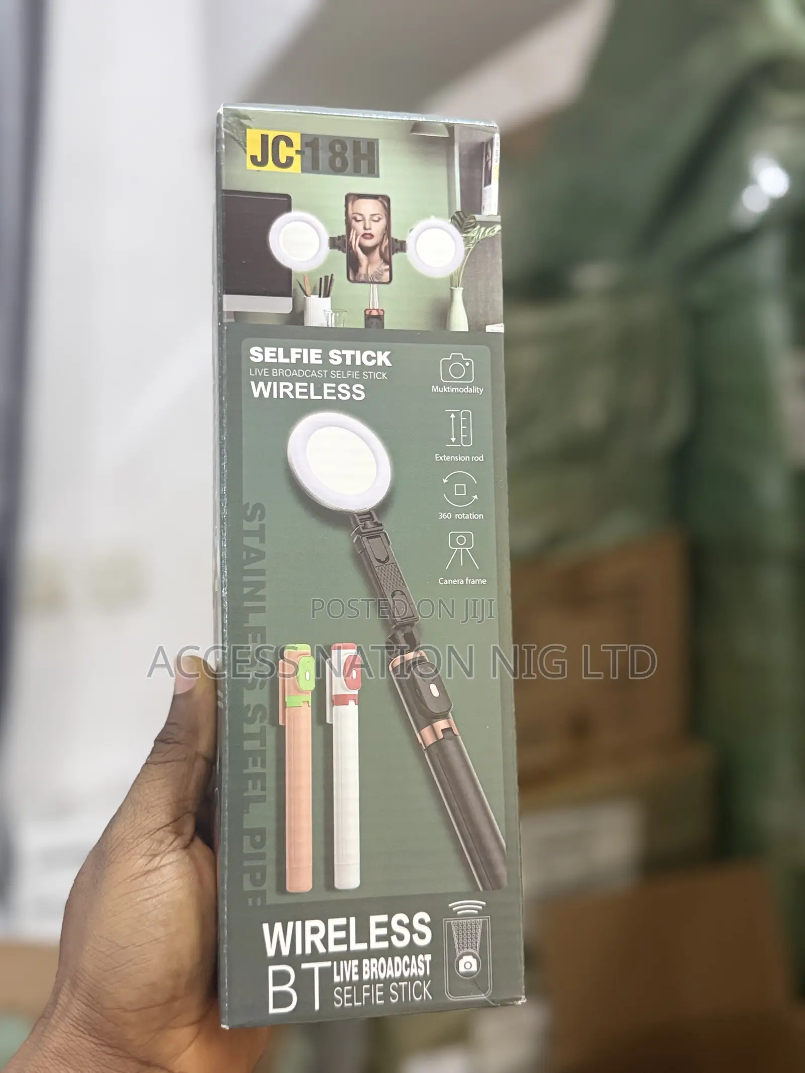 Jc-18h Wireless Selfie Stick With Double Light